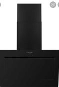 RRP £250 Boxed Russell Hobbs 90Cm Wide Angled Black Glass Chimney Cooker Hood