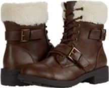 RRP £90 Boxed Rocket Dog Women's Brown Leather And Fur Boots In Size Uk4