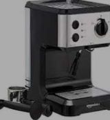 RRP £100 Boxed Amazon Basics Espresso Coffee Machine With Milk Frother