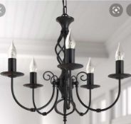 RRP £80 Boxed Axelrod 5 Light Candle Style Chandelier