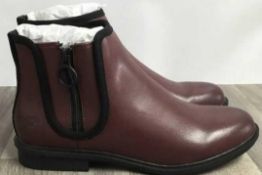RRP £90 Boxed Rocket Dog Women's Burgundy Leather Boots