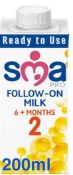 RRP £400 Lot To Contain 18 Packs Of 12 X 200Ml Sma 2 Pro Baby Milk