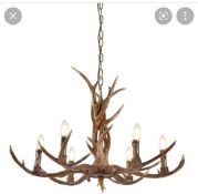 RRP £250 Boxed Searchlight Stag 6Lt Antler Pendant