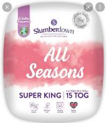 RRP £140 Lot To Contain 2 Bagged Brand New Slumber down 15Tog All Season Super King-size Duvets