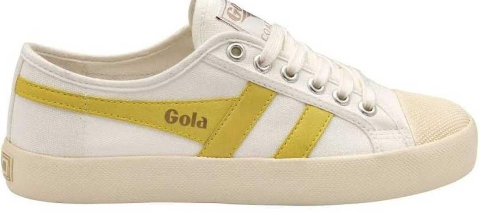 RRP £60 Boxed Brand New Pair Of Gola Size 3 Coaster Off White Sun Trainers