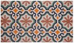 RRP £60 Boxed Zecharia Natural Cement Tile Design Doormat