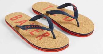 RRP £80 Boxed Ted Baker Red And Blue Sandals In Size Uk7