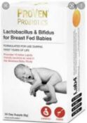 RRP £100 Lot To Contain 12 Boxed Proven Probiotics Lactobacillus And Bifidus For Formula Fed Babies