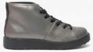RRP £100 Boxed Rocket Dog Grey Leather Shoes In Uk Size8