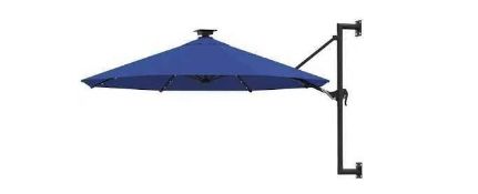 RRP £130 Boxed Vidaxl Wall-Mounted Parasol With Leds And Metal Pole 300 Cm Sand