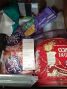 RRP £150 Box To Contain A Large Assortment Of Items To Include Christmas Pudding, Go Ahead Bars, Iri