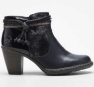 RRP £80 Boxed Rieker Ankle Boot With Tassel Trim