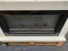 RRP £300 White Matte And Black Glass Inset Electric Fire