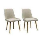 RRP £285 Boxed Bianca Upholstered Dining Chair Set Of 2
