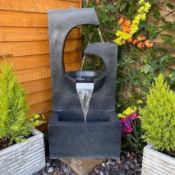 RRP £300 Boxed Madiha Resin Water Feature With Light Power