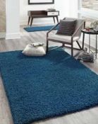 RRP £80 Bagged Brand New Unique Loom 100X160Cm Solo Solid Shaggy Floor Rug