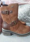 RRP £80 Boxed Outlet Rieker Calf Water Resistant Boot With Buckles