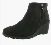 RRP £70 Boxed Pair Of Size 3.5 Bobs Tumble Weed Black Boots