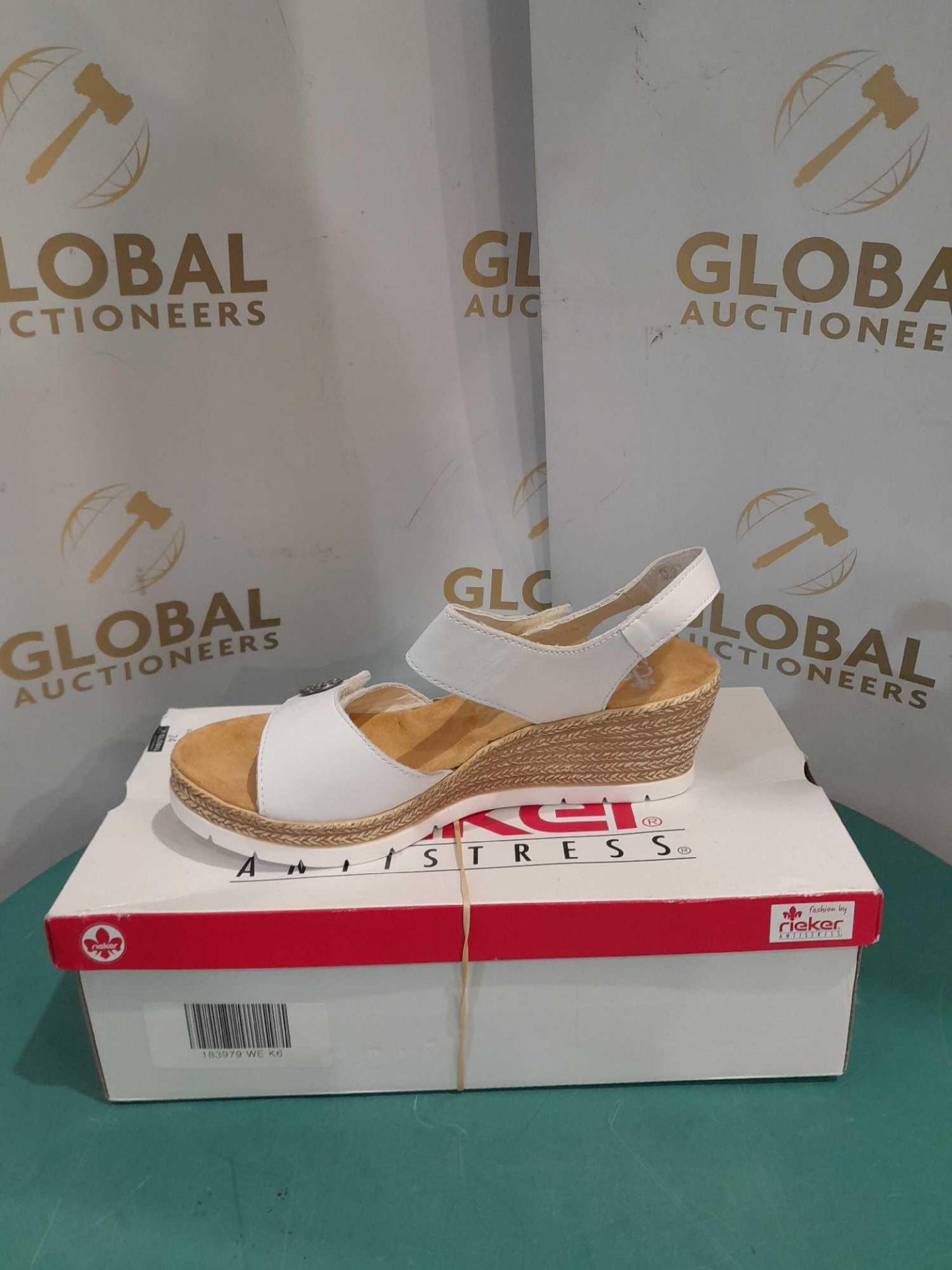 RRP £60 Boxed Pair Of Size 6 Rieker Wedge Sandal With Button Detail - Image 2 of 2