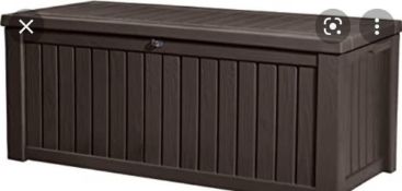 RRP £150 Boxed Keter Rockwood Extra Large Outdoor Storage Box