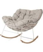 RRP £260 Boxed My Garden Stories Oslo Padded Large Garden Rocking Chair (P)