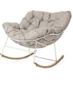 RRP £290 Boxed My Garden Stories Oslo Padded Large Garden Rocking Chair