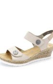 RRP £60 Boxed Pair Of Size 6 Rieker Wedge Sandal With Button Detail