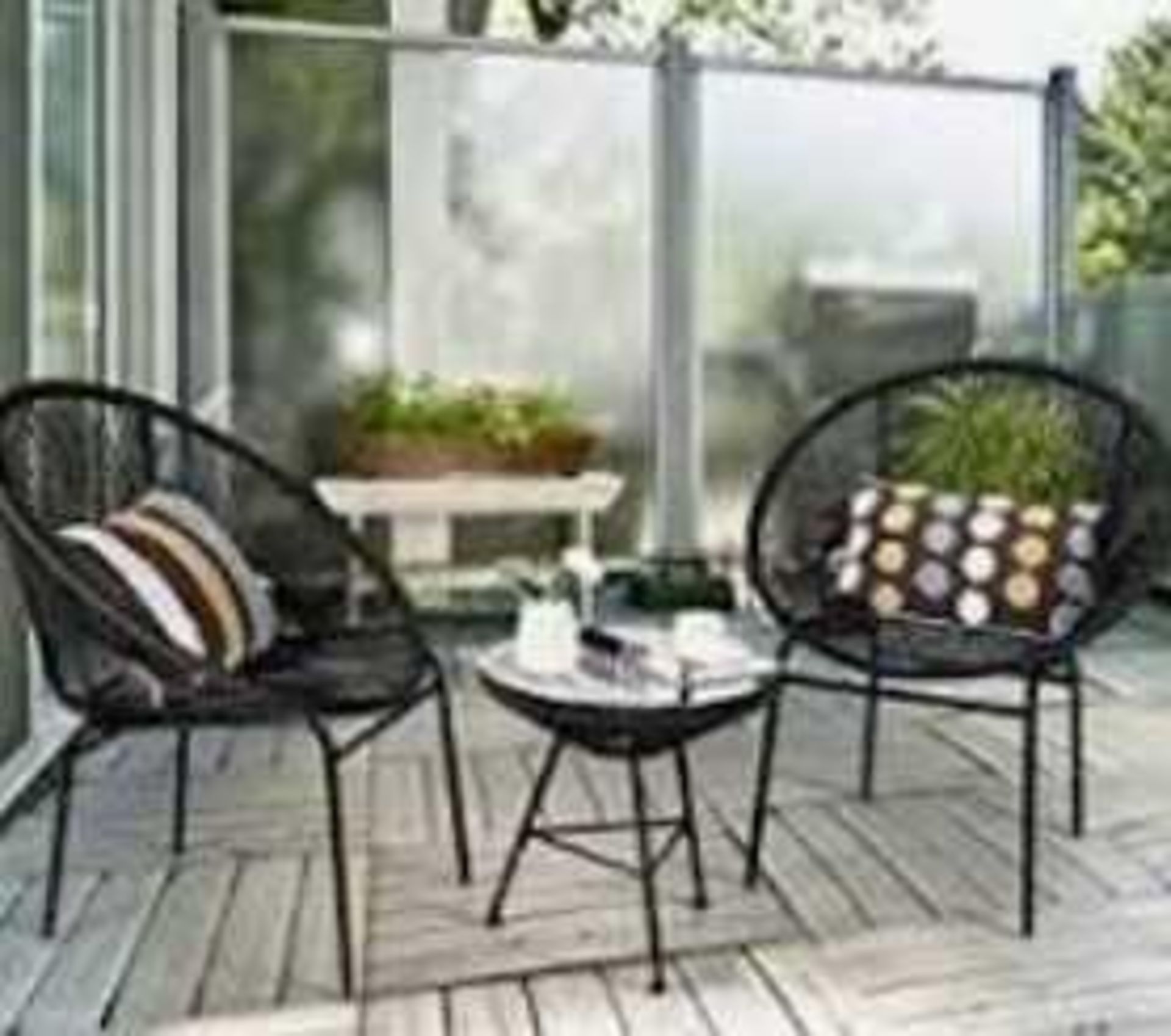 RRP £370 Boxed Makee 2 Seater Bistro Set In Black