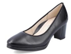 RRP £70 Boxed Rieker Leather Black Heel Court Shoes Uk Size 5