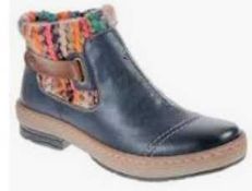 RRP £70 Boxed Outlet Rieker Wool Lined Ankle Boot With Strap Detail Uk Size 6