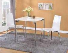 RRP £120 Boxed Set Of 2 Dove White Dining Chairs