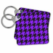 RRP £3850 Lot To Contain 3Drose Black And Purple Houndstooth - Large - Key Chains, 2.25-Inch, Set O