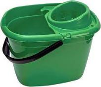 RRP £1250 Lot To Contain Addis 510253 12 Litre Mop Pail And Wringer, Green, 27.5 X 35 X 24.5 Cm (49