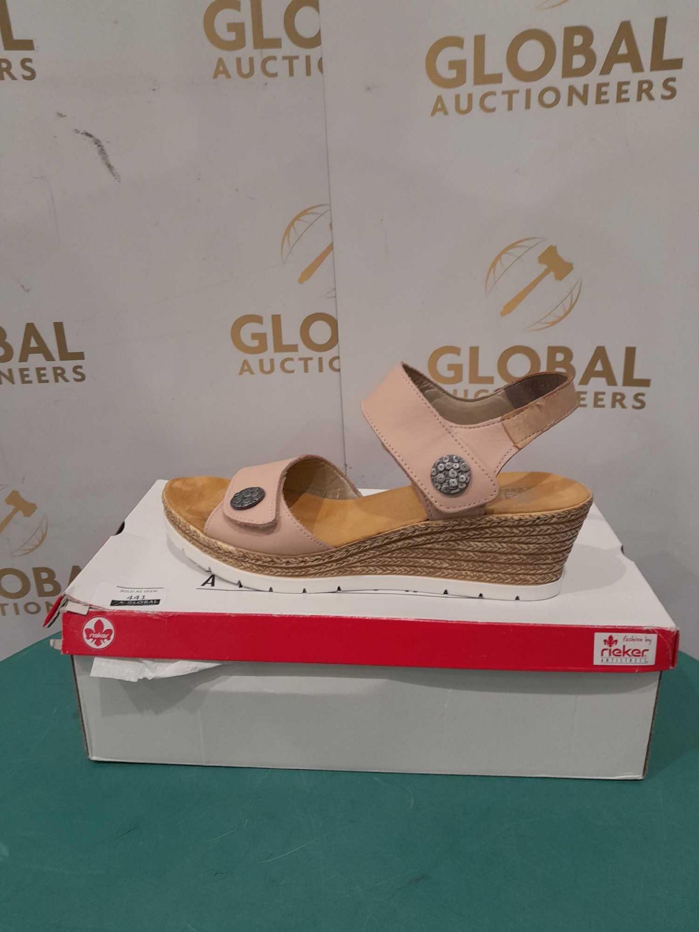 RRP £60 Boxed Pair Of Size 8 Rieker Rose Wedge Sandals - Image 2 of 2