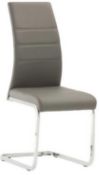 RRP £120 Boxed Soho Grey Leather Dining Chair