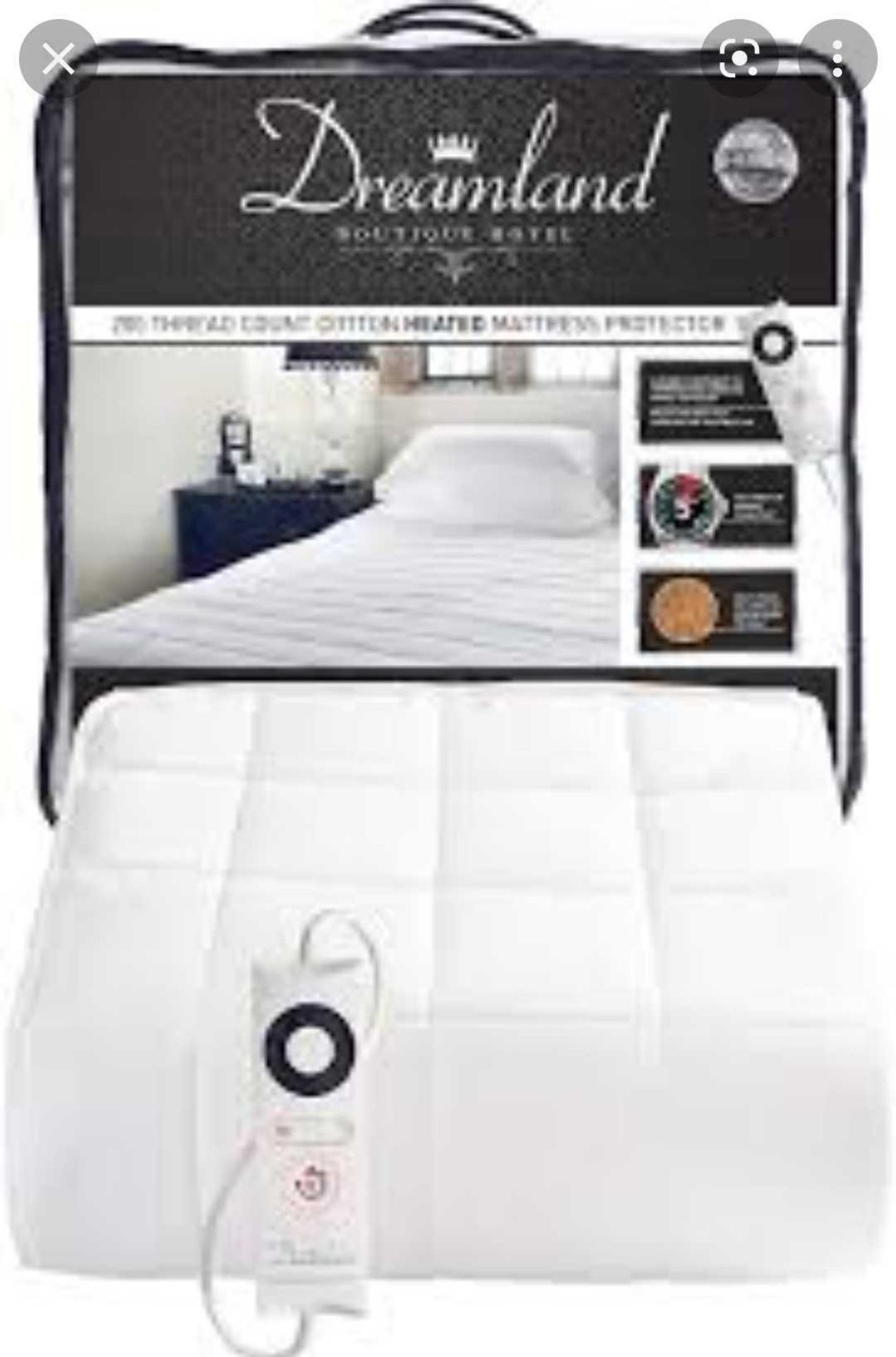 RRP £105 Bagged Dreamland 200 Thread Count Cotton Heated Mattress Protector