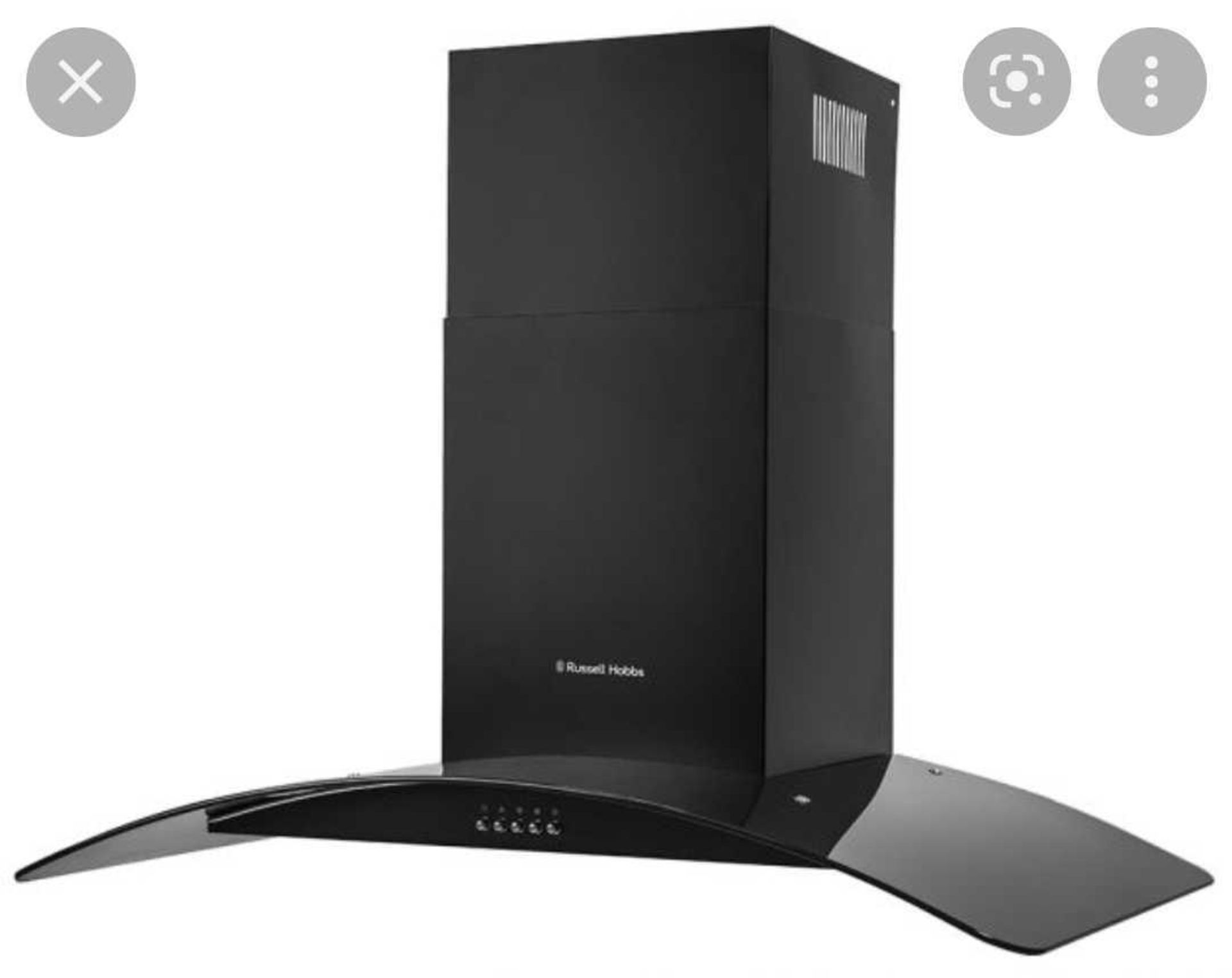 RRP £400 Boxed Russell Hobbs 90Cm Wide Black Steel Chimney Cooker Hood