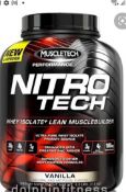 RRP £120 Lot To Contain 6 Tubs Of 2.2Lb Nitro Tech Vanilla Dietary Supplement