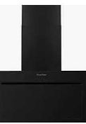 RRP £350 Boxed Russell Hobbs 90Cm Wide Angled Black Glass Chimney Cooker Hood