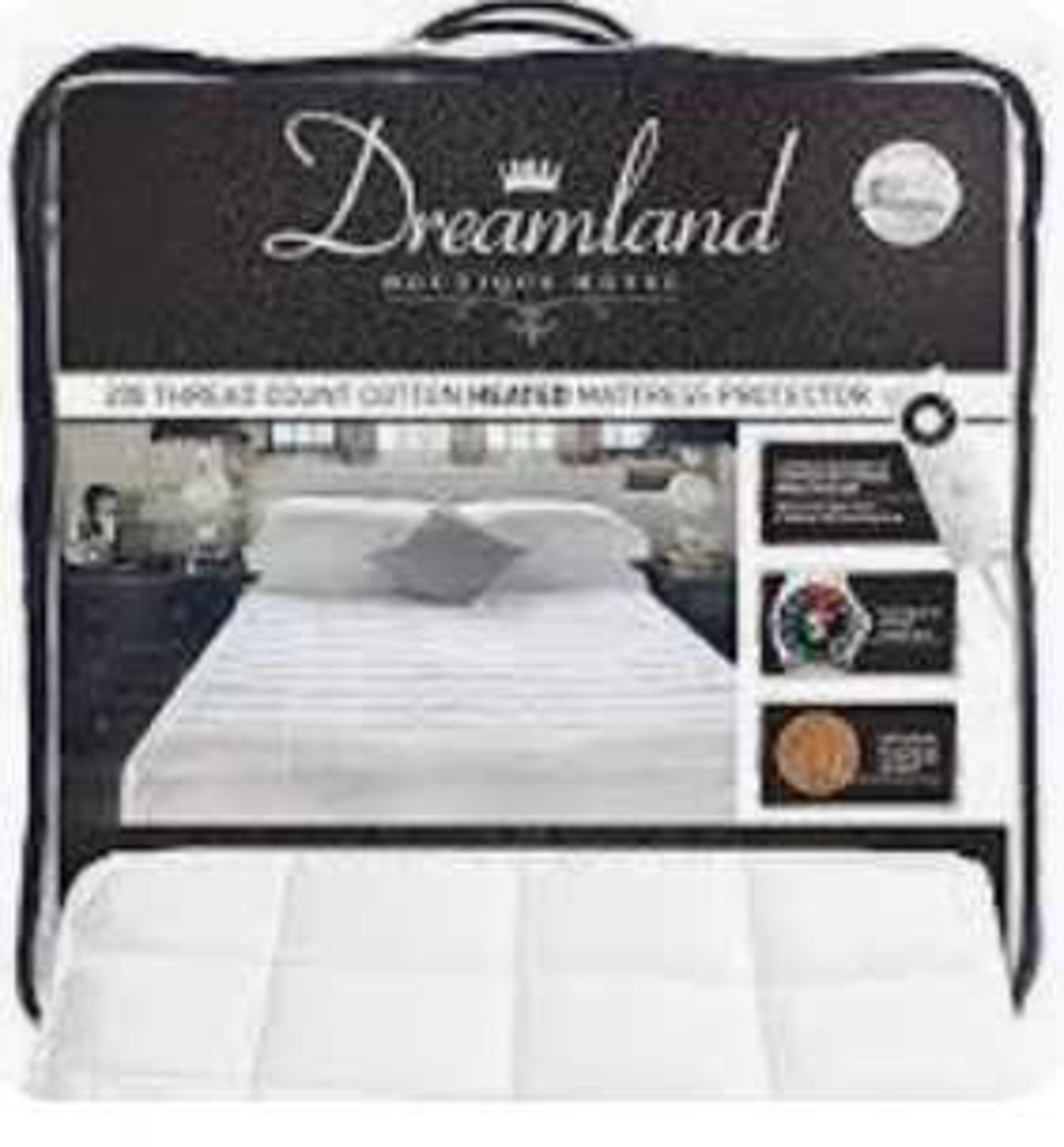 RRP £105 Bagged Dreamland Intelliheat King 200 Thread Count Heated Mattress Protector