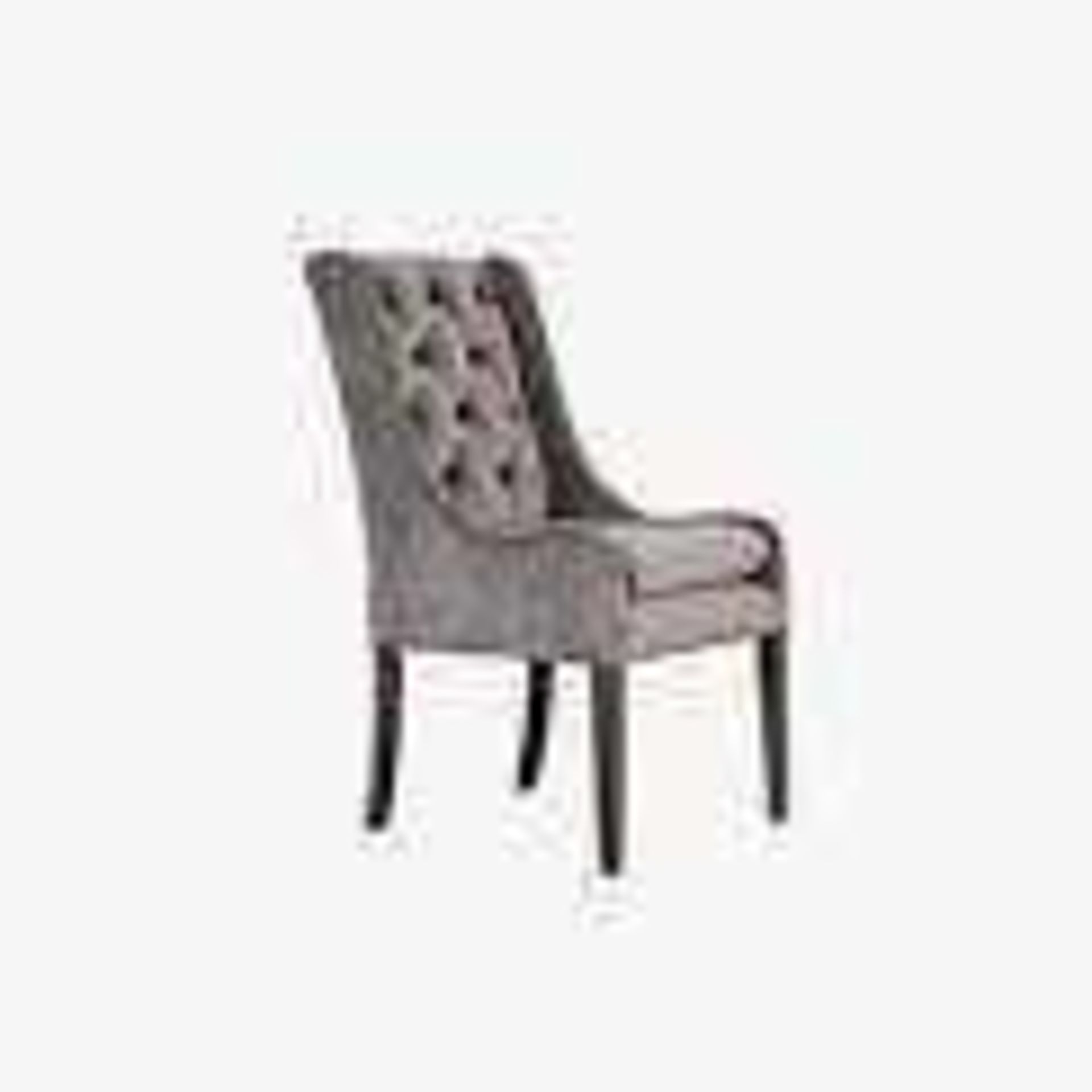 RRP £500 Boxed Set Of 2 Arigi Bianci Dark Grey Velvet Dining Diamond Stitched Back Chairs Wk2290Dgvd