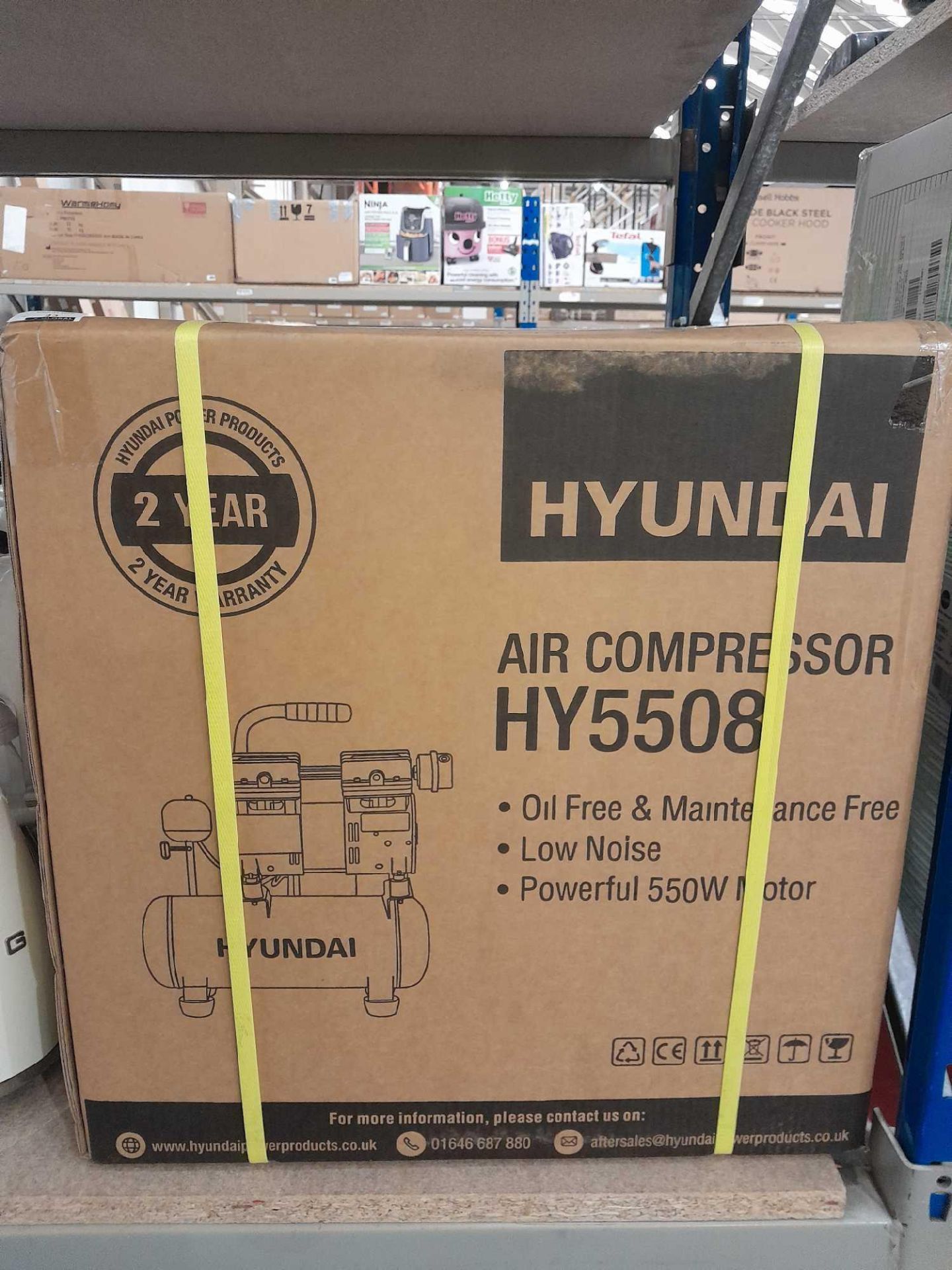 RRP £150 Boxed Hyundai Hy5508 Low Noise 550W Air Compressor - Image 2 of 2