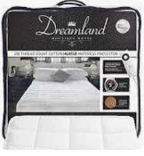 RRP £105 Bagged Dreamland Intelliheat 200 Thread Count King Dual Cotton Heated Mattress Protector