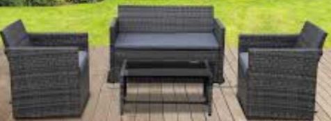 RRP £180 Boxed Outsunny 4 Seater Outdoor Pe Rattan Table And Chair Set