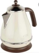 RRP £110 Bagged Delonghi Cream And Brown Kettle