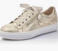 RRP £80 Boxed Rieker Gold Lace And Zip Trainers Uk Size 6