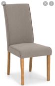 RRP £220 Boxed Seville Linen Dining Chair, Linen Grey Oak