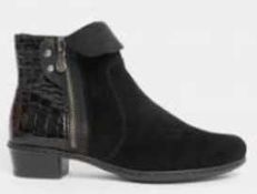 RRP £80 Boxed Rieker Cuff Black Ankle Boots Uk Size 4