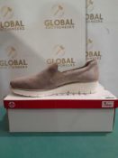 RRP £70 Boxed Rieker Slip On Wedge Rose Gold Uk Size 8