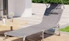 RRP £100 Boxed Salerna Reclining Melange Sun Lounger